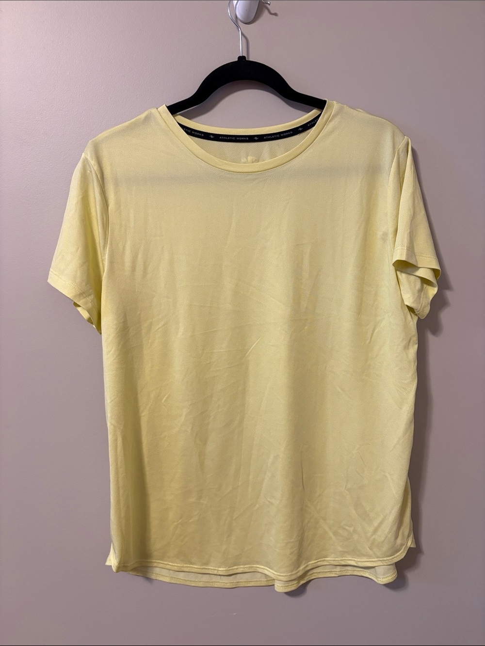 Athletic Works Pale Yellow Short Sleeve Crew Tee